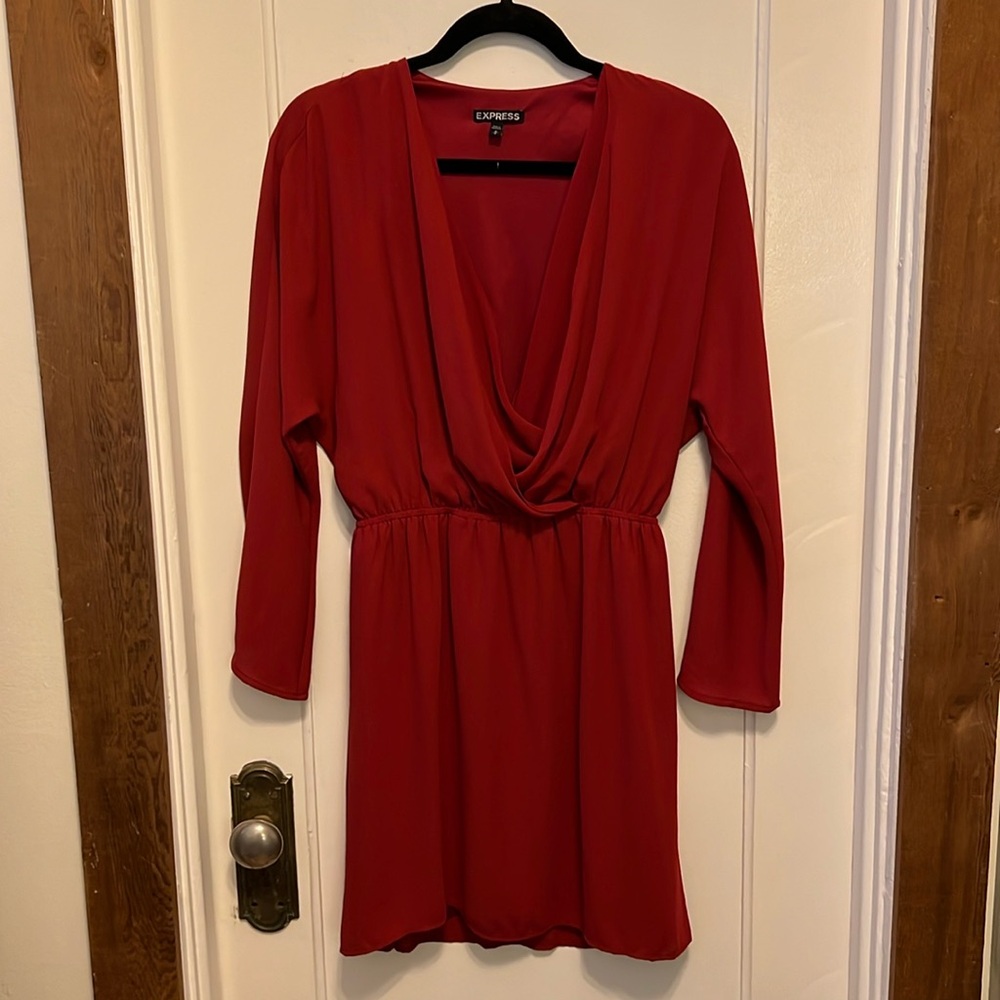 Express Red faux-wrap dress - Medium